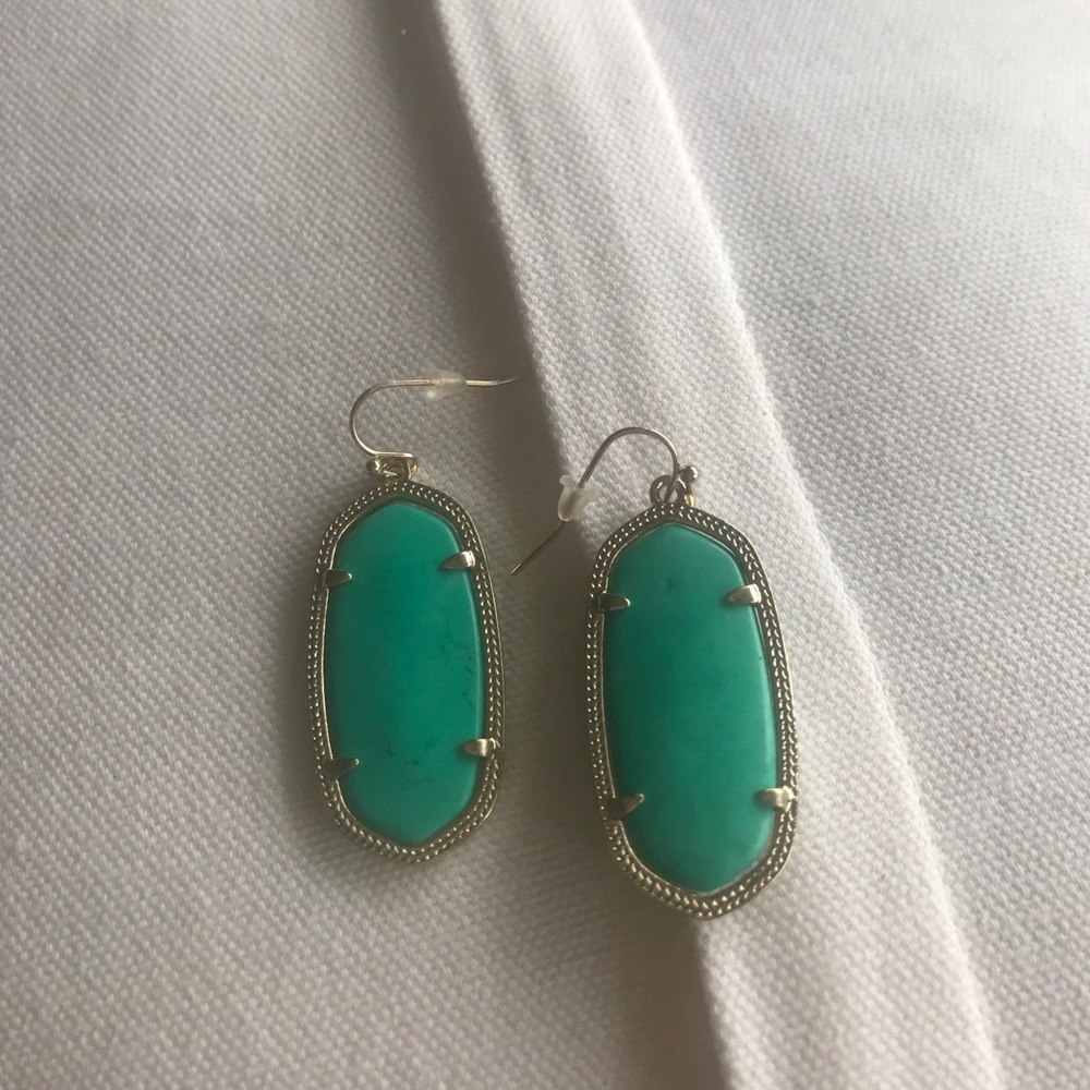 Kendra Scott Elle drop earrings green